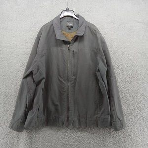 Cabelas Jacket Mens 2XL Gray Cotton Field Chore Waffle‎ Quilted Lining Zip Up